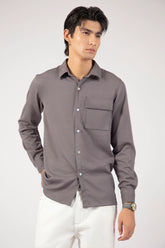 Embroidered Pocket Textured Shirt